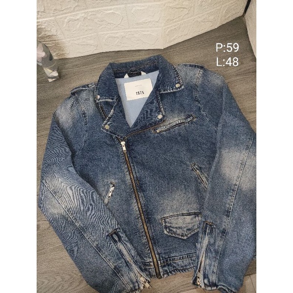 Zara Man Ramones Denim Jacket Bikers
