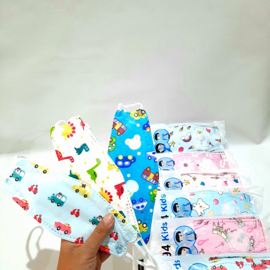 Masker Anak Kf94 Terbaru Motif Karakter Murah isi 10 Masker Earlop