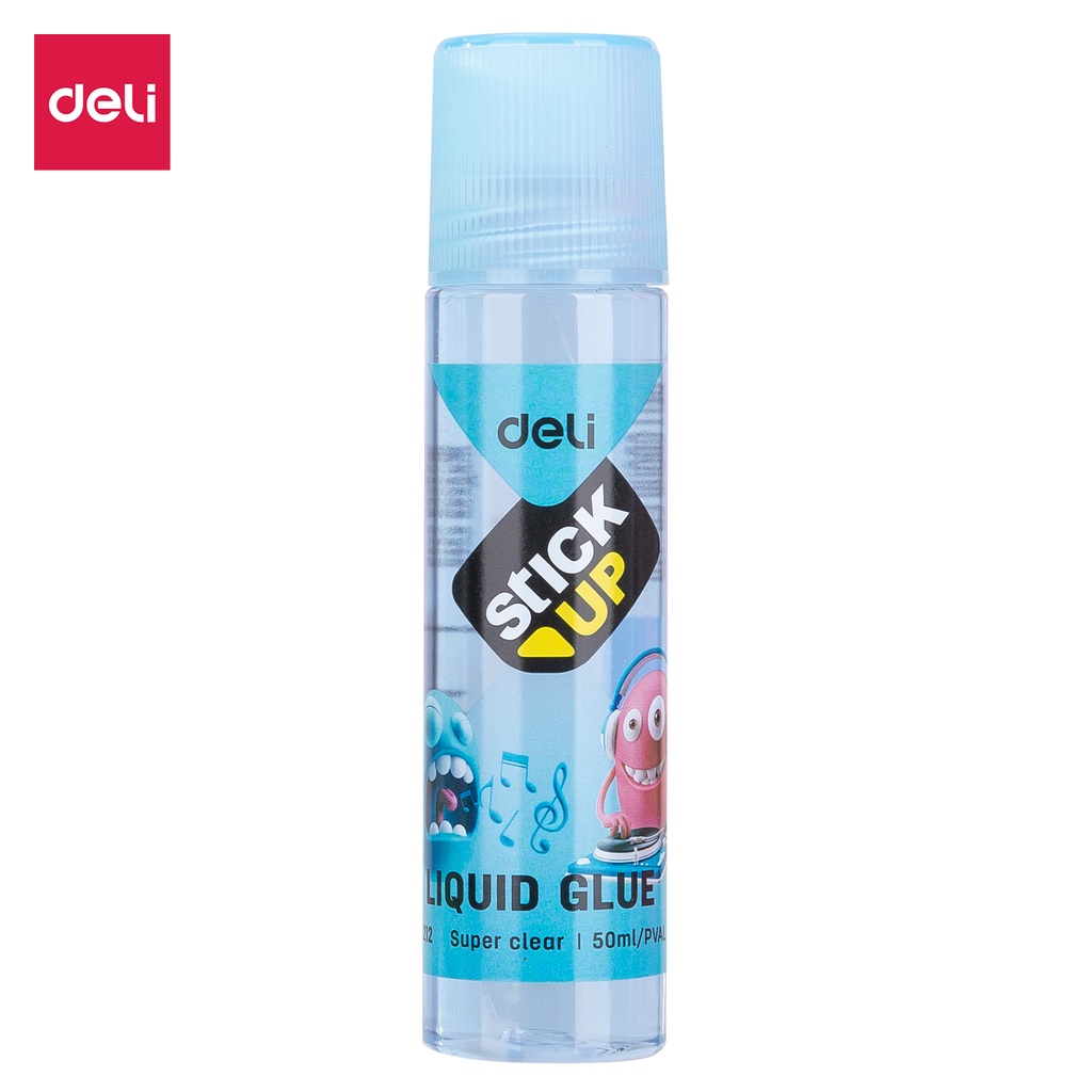 DELI LEM CAIR BENING STICK UP 50ml LIQUID GLUE ANEKA WARNA DAYA REKAT KUAT CEPAT KERING ALAT TULIS KERAJINAN TANGAN SEKOLAH LEM CAIR WARNA WARNIEA21200