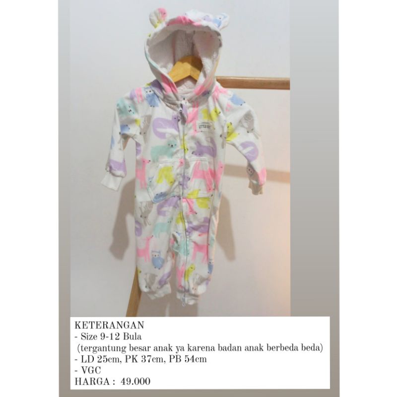 JUMPER JUMPSUIT SLEEPSUIT JP KARAKTER PRELOVED ANAK