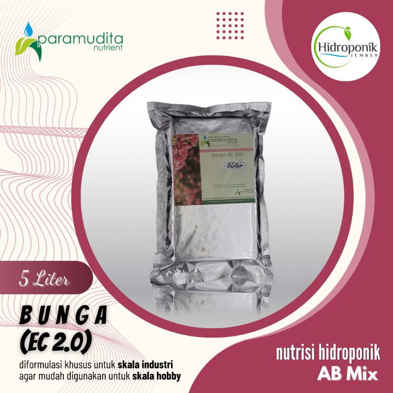 Nutrisi Hidroponik AB MIX Bunga 5 Liter | Paramudita Nutrient