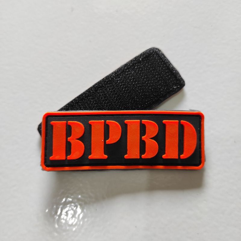 PATCH RUBBER TULISAN BPBD KECIL 6,5 x 2.5 /TIMSAR/TEMPELAN EMBLEM KARET PEREKAT VELCRO