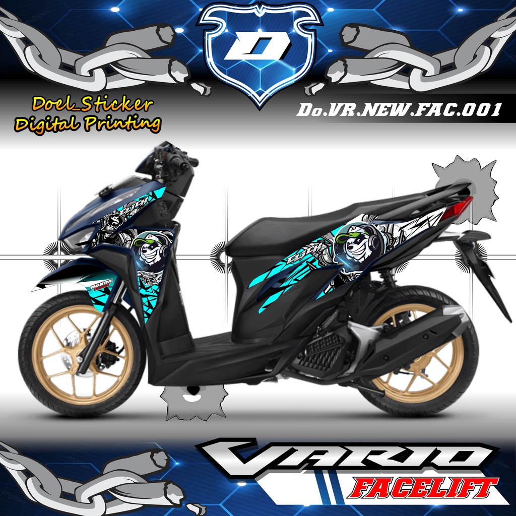 Stiker Striping Semifull Vario 125 / 150 New 2018 2019 2020 Panda Desain DOEL-001