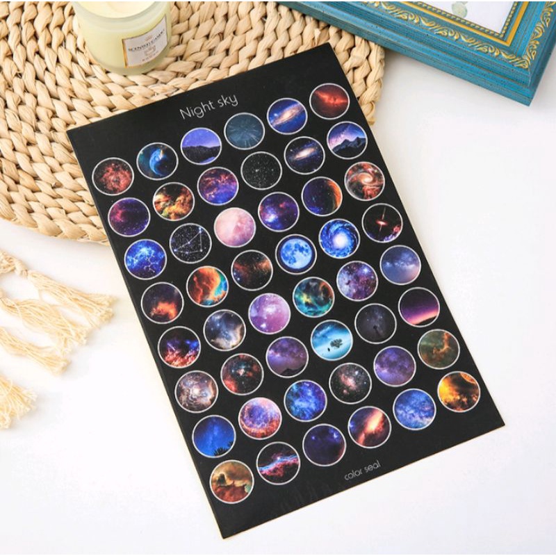 

1Lembar Stiker Dot Thema Langit Malam Night Sky