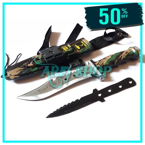 PISAU SANGKUR KING COBRA LORENG - BELATI - BERBURU - SURVIVAL - KOMANDO - MURAH