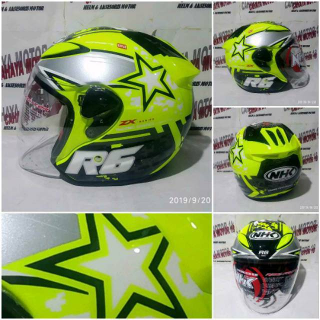 Helm Nhk R6 se motif pixel yellow silver kuning silver