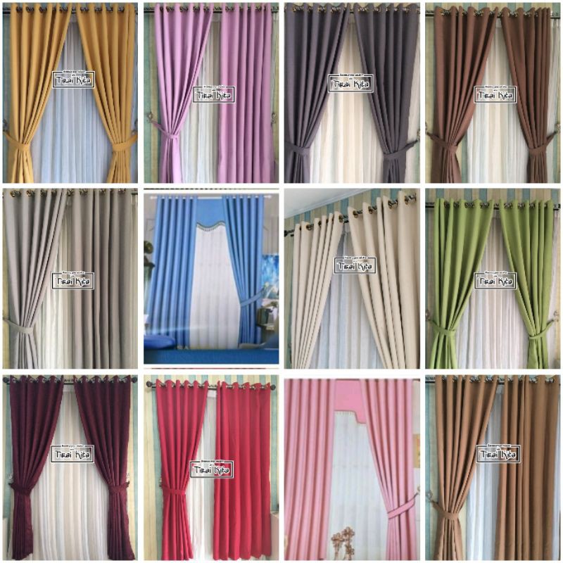 GORDEN BLACKOUT POLOS 100X320 TINGGI 3,2 METER korden gordyn jendela pintu tirai hordeng panjang tin