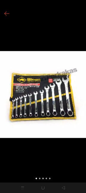 Kunci Ring Pas Set - Wrench Set 11 Pcs Bison 8 - 24 Mm