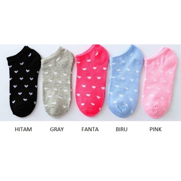 Retaily Kaos Kaki Ankle Polos Wanita KaosKaki Pendek Korea Murah Short Socks-LOVE