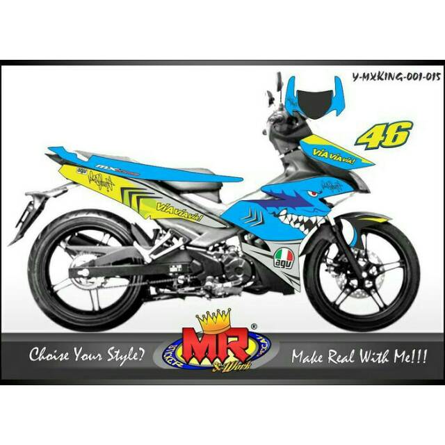 Decal Dekal Jupiter Mx King 150 Baby Shark Rossi Stiker Sticker