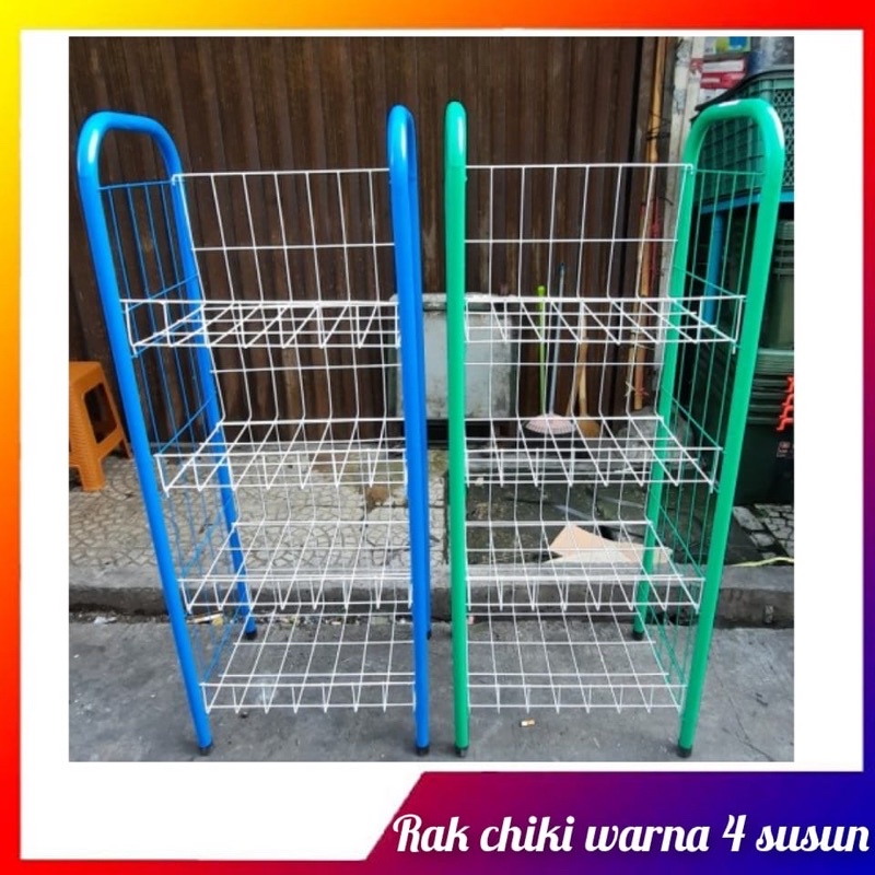 rak chiki warna 4 susun, rak chiki 4 , rak chiki jumbo,rak chiki 4 tingkat ,rak chiki / keranjang chiki / RAK CIKI 4 SUSUN / rak chiki serbaguna /KERANJANG CHIKI