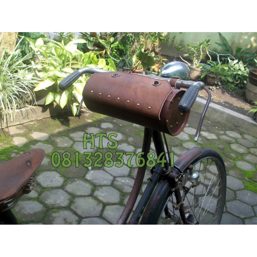 TAS STANG SEPEDA ONTHEL TAS STIR ONTHEL ASLI KULIT TABUNG TAS SEPEDA ONTHEL TAS ONTHEL TERMURAH