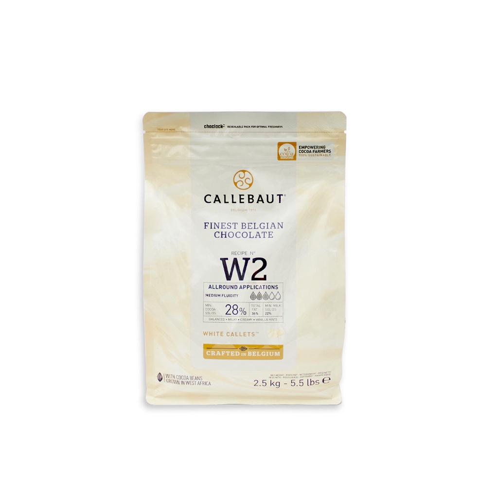 

CALLEBAUT WHITE CALLETS COUVERTURE W2 28% - 2,5KG