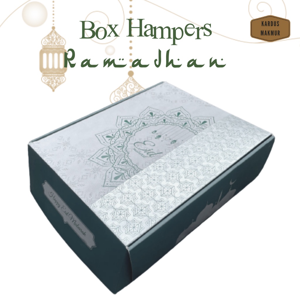 

Kotak hampers hijau untuk Ramadhan / Idul Fitri (Eid Adha). Untuk packing bingkisan Lebaran
