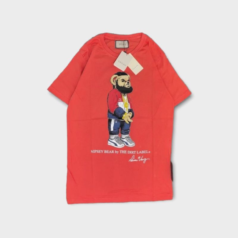 KAOS TSHIRT PRIA GUCCI NIPSEY BEAR PINK