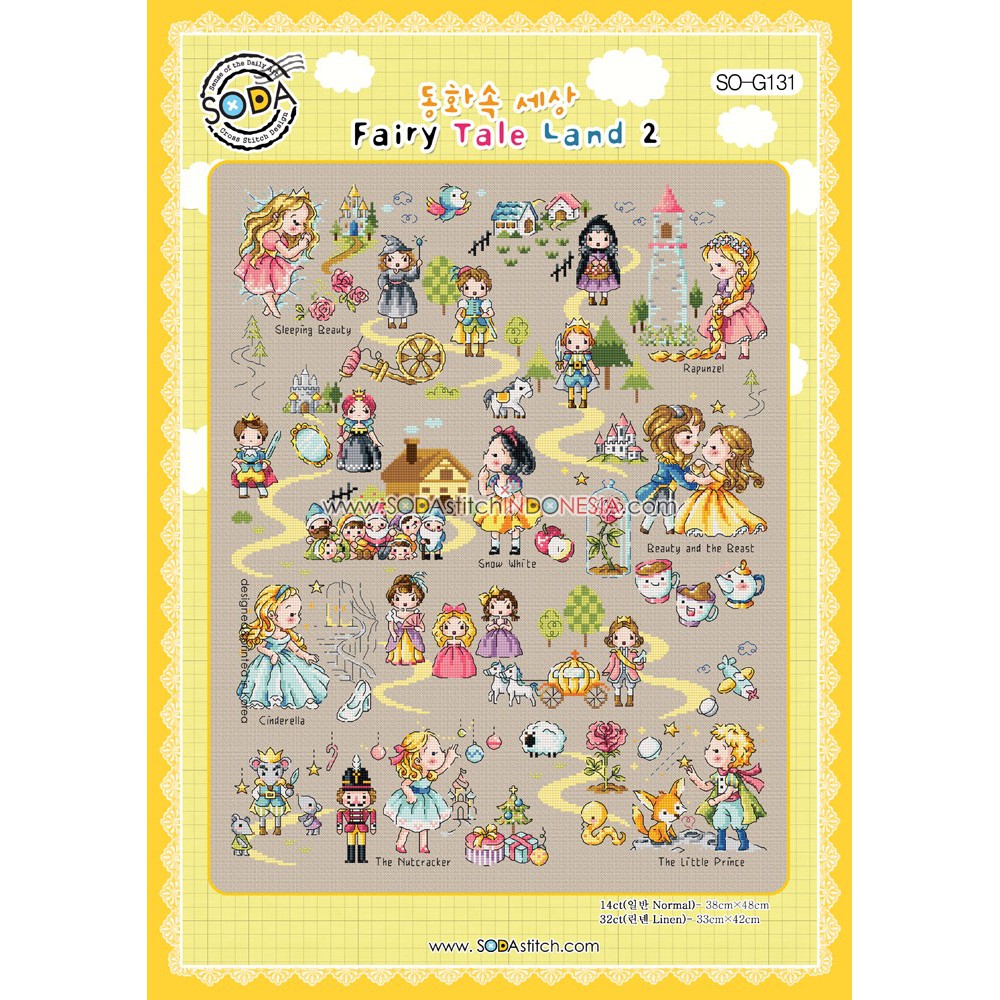 Paket DIY Craft Sulam Kristik Strimin Cross Stitch Sodastitch SO-G131 - Fairy Tale Land 2