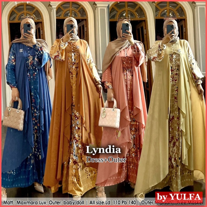 Gamis Terbaru 2021 Bahan Maxmara Luxury import Mewah Wanita Kekinian 2021 Santai Kondangan
