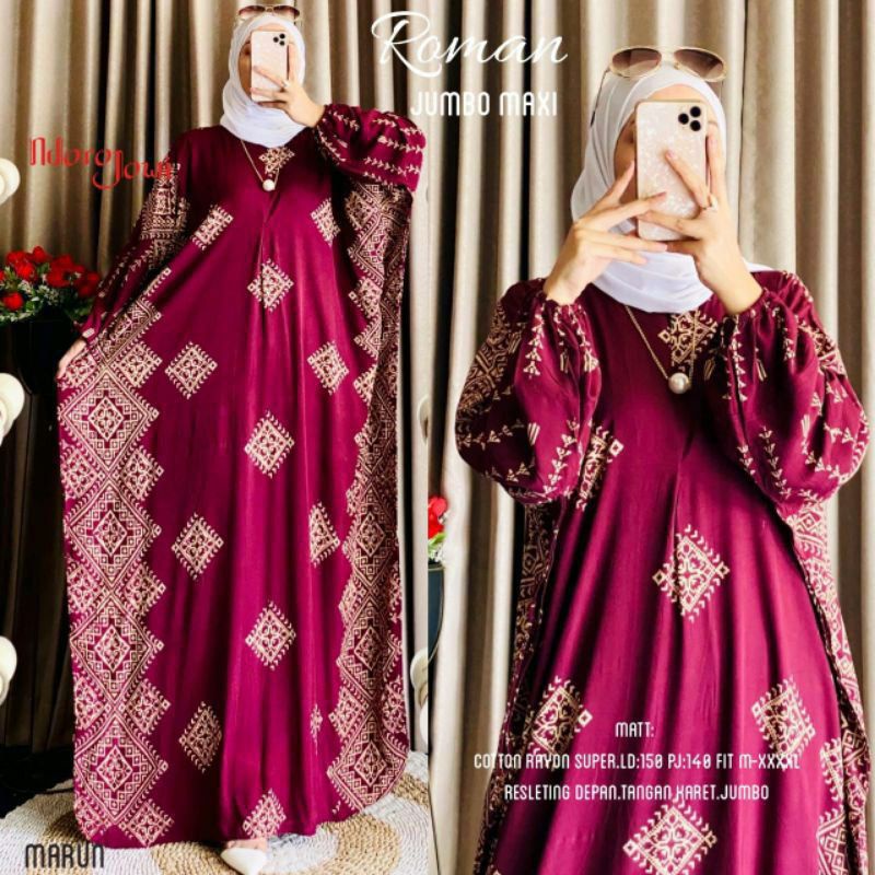 (Harga Grosiran) BaRa Kaftan Long Dress Jumbo Daily Busui Motif Cap Bahan Rayon by Amelia Gamis Jumbo Gamis Kelelawar Dress Jumbo gamis Kaftan Sari Kaftan Jois Kaftan Madina Kaftan Melan Jumbo Maxi  Kaftan Roman Kaftan