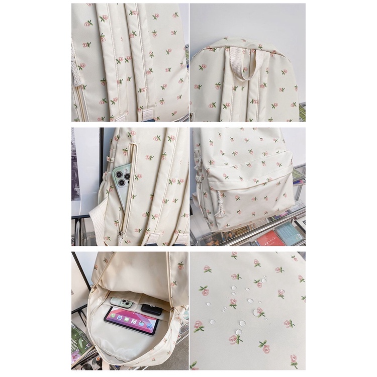 Mores Tas Ransel Rosie Korean Nilon backpack Import Print Aesthethic Tas sekolah laptop lucu kuliah remaja