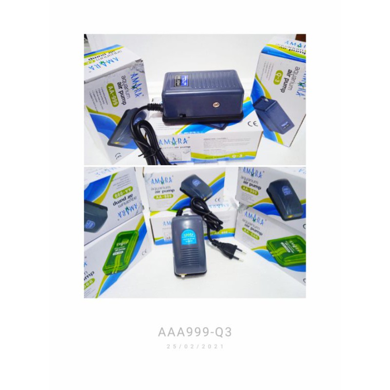 AERATOR POMPA AQUARIUM AA-999/Q-3 ABU-ABU KLASIK PLUS SELANG DAN BATU AERATOR