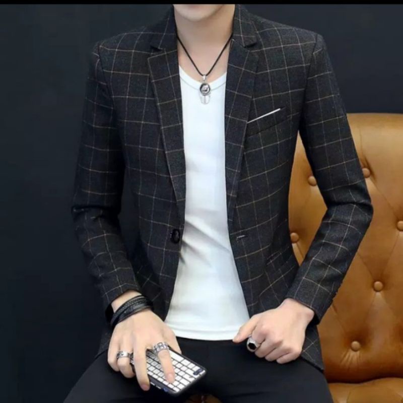 JAS BLAZER PRIA MOTIF KOTAK/BLAZER KOREA PRIA/ BLAZER KOTAK PRIA