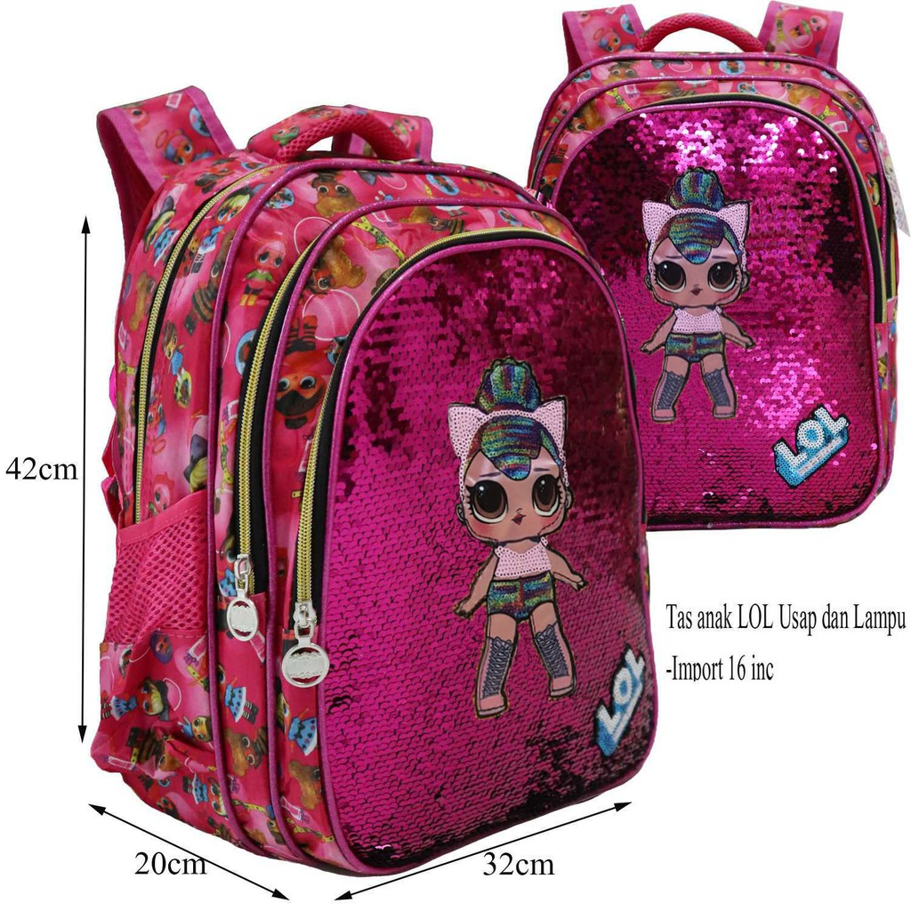LOL Tas Anak Payet USAP dan LAMPU Ransel Sekolah Kekinian LOL Tas Anak Payet USAP dan LAMPU Ransel Sekolah Kekinian