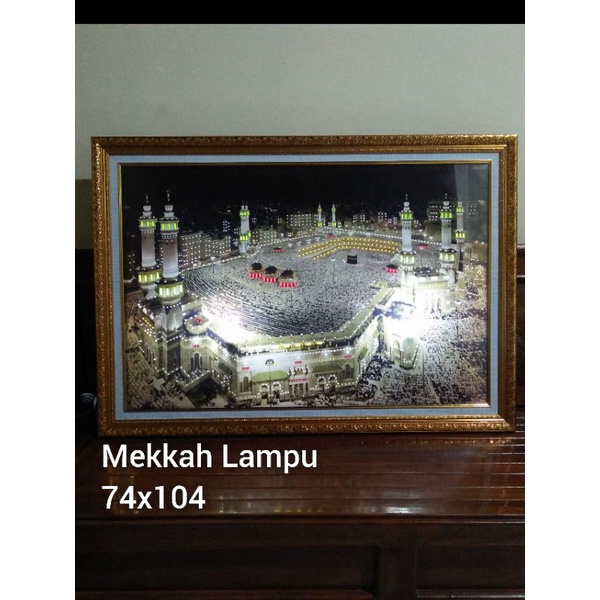 kaligrafi mekkah dan madinah lampu.. FREE PECKING KAYU SAFETY