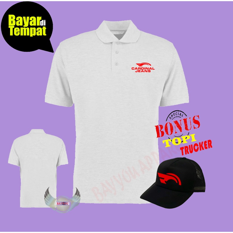 BONUS TOPI….Kaos polo kerah distro/kaos polo kerah pria dan wanita/kaos kerah cardinal jeans 05 mera
