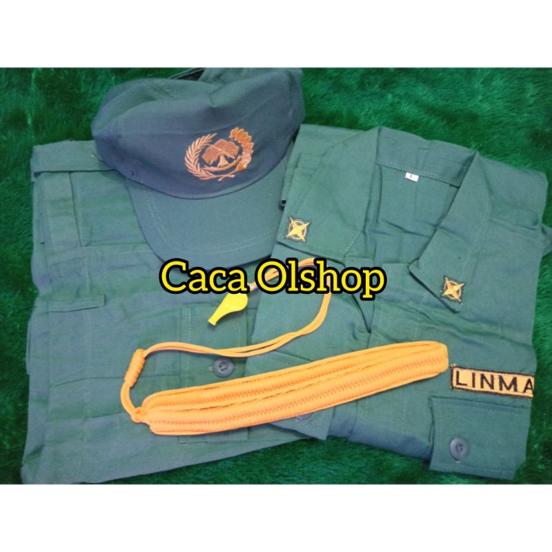 Baju Hansip Linmas Seragam Setelan + topi talikur