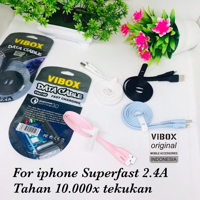 GROSIR KABEL DATA VIBOX VB100 MICRO TYPE C  SUPERFAST ORIGINAL 2.4A BY B TYPE FACTORY