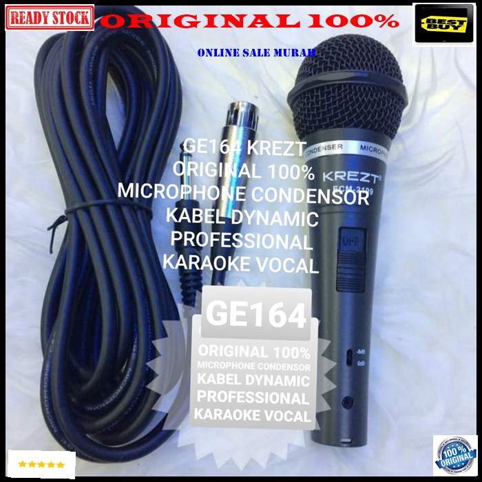 G164 krezt original 100% Mic kabel condenser mik cable condesor microphone karaoke mikrophone vocal vokal peka sensitif audio musik sound system pengeras suara pro sistem profesional panggung dj studio acara pidato G164   PAKAI MIC INI SUARA BIASA BIASA J