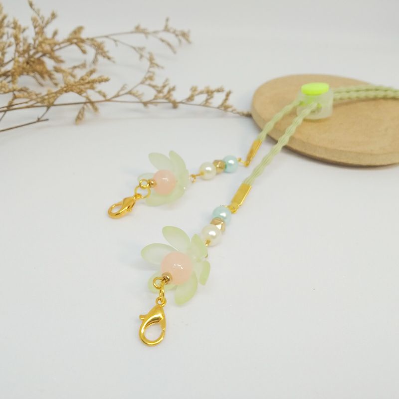 TALI MASKER KONEKTOR HIJAB / STRAP MASK 2 IN 1 KELOPAK BUNGA-1