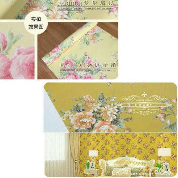 Harga Bersahabat Wallpaper Damask Gold Wallpaper Kuning