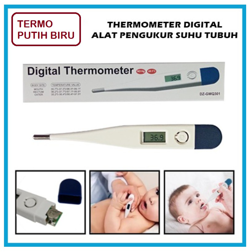 Termometer Digital Putih untuk Mulut Ketiak dan Rectum Thermometer Bayi CBKS LC