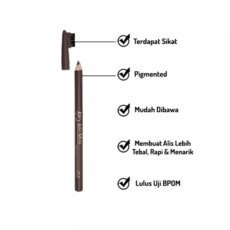 PENSIL ALIS JUST MIST DENGAN SIKAT PIGMENTED