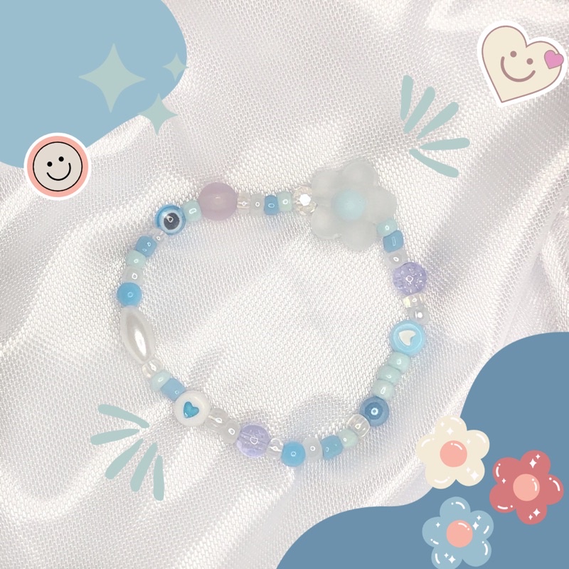 NEW FLOWER BRACELET BEADS / gelang manik / bracelet beads / gelang dan cincin manik