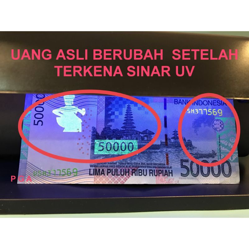 Alat Deteksi Cek Uang Asli Palsu Profesional Money Detector Ultraviolet Blue Lmapu