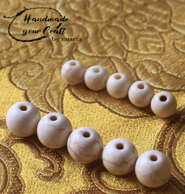 Butir Batu White Turquoise Loose Beads