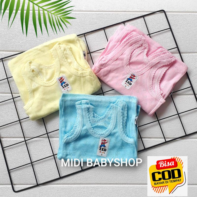 1 Lusin / 12 pcs Kaos dalam bayi / singlet bayi warna warni