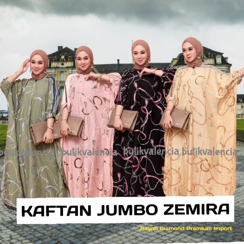 Kaftan Zemira Gamis Kaftan Wanita Rayon Diamond Shanghai Import ( Grosir )