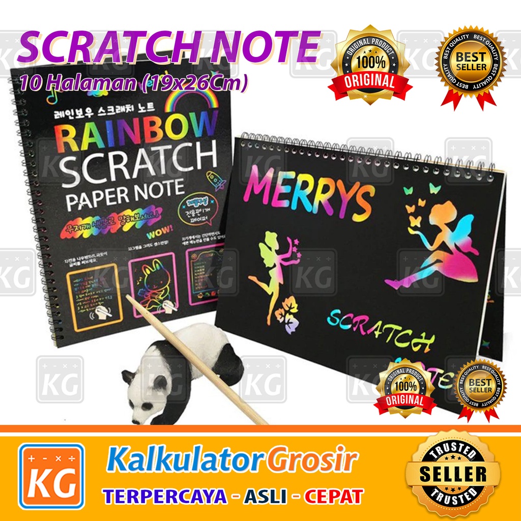 Magic Color Rainbow Scratch Paper Note book 19X26cm Colourful Scratch Note / Mainan Black Cardboard edukasi Scratch Note Magic Buku Gambar Gores Magic Grafiti Paper Note Book