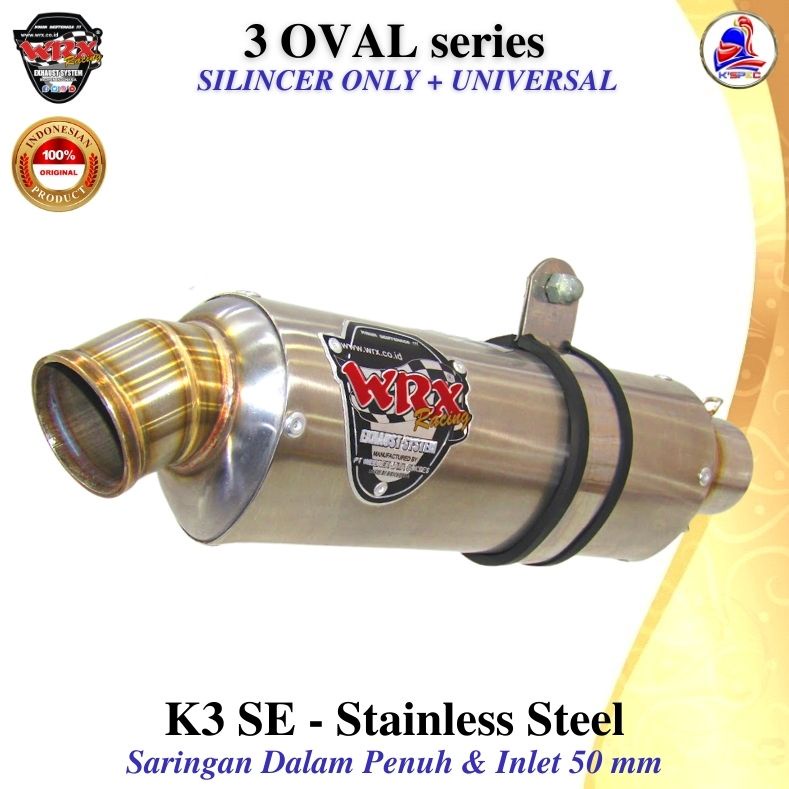 WRX Racing 3OVAL K3 SE Medium SS series Knalpot Silincer Only Silinser Saja