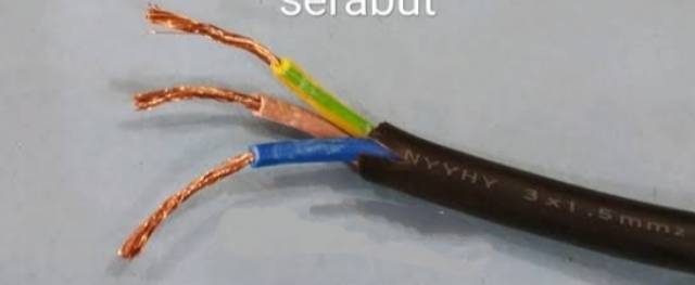 Serabut Kabel Listrik Eterna NYYHY 3x1,5 mm Serabut tembaga Murni hrga Permeter