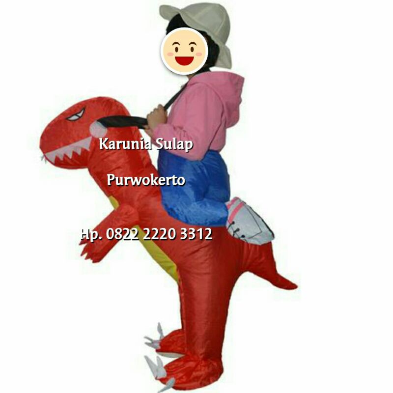 KOSTUM DINOSAURUS ANAK PESTA MERAH LUCU COSPLAY