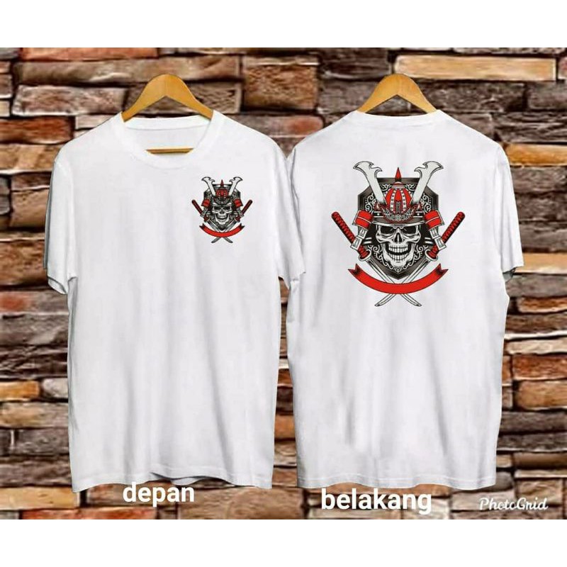 M141/Kaos Distro / Kaos T-shirt Samurai Putih