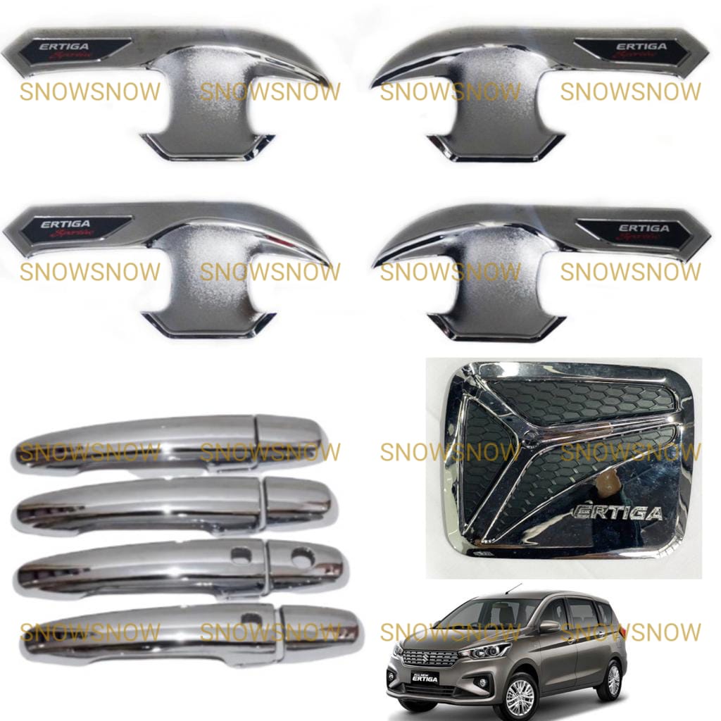 Paket Outer Handle Tank Cover All New Ertiga 2018 2021 2022 UP Activo Hitam Chrome