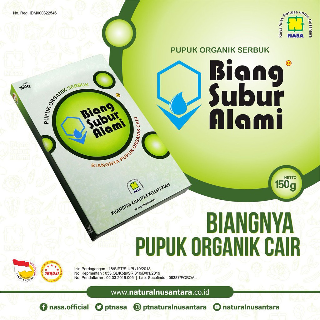 BIANG SUBUR ALAMI NASA 150 gram - BSA