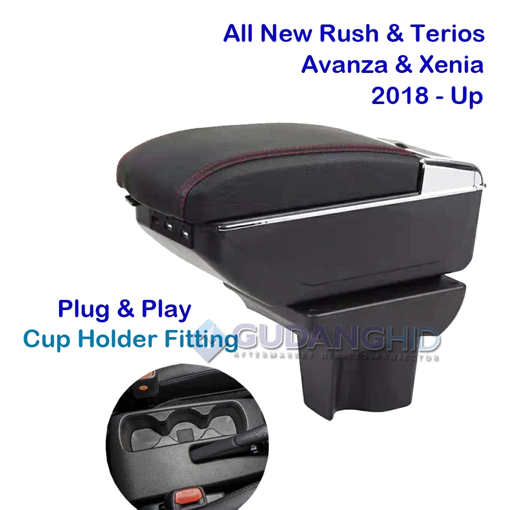 Armrest Mobil All New Toyota Rush Daihatsu Terios 7 USB Port Charger + LED