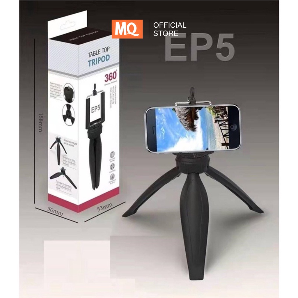 MQ Tripod Mini + Holder U Extendable For Handphone Strong Tripod