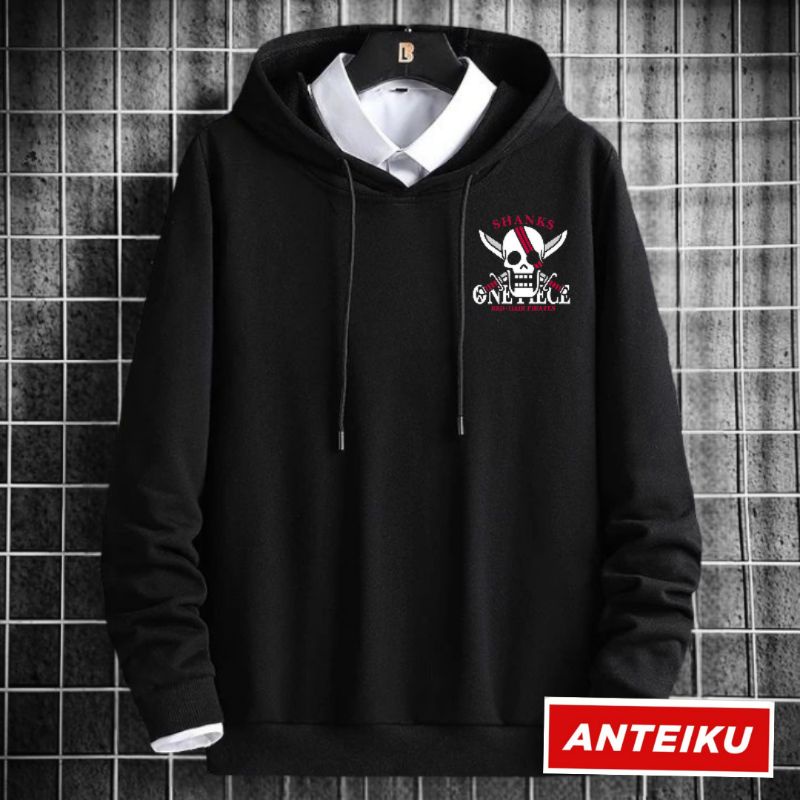 [Promo Sale] Sweater Hoodie Anime One Piece Akagami Shanks Logo Pria Wanita M-XXL